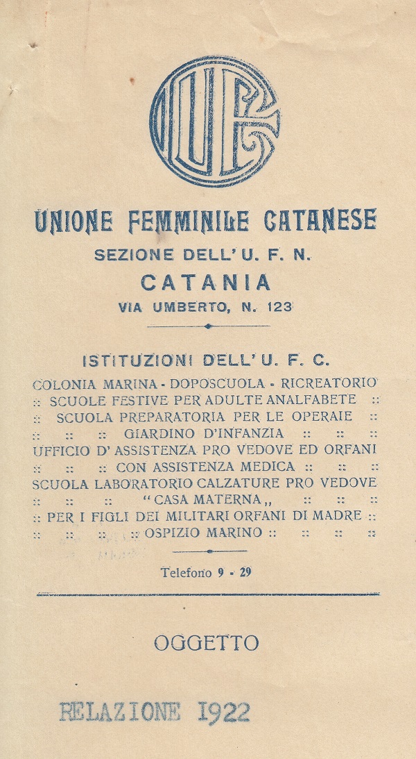 La sezione catanese dell’Unione femminile nazionale